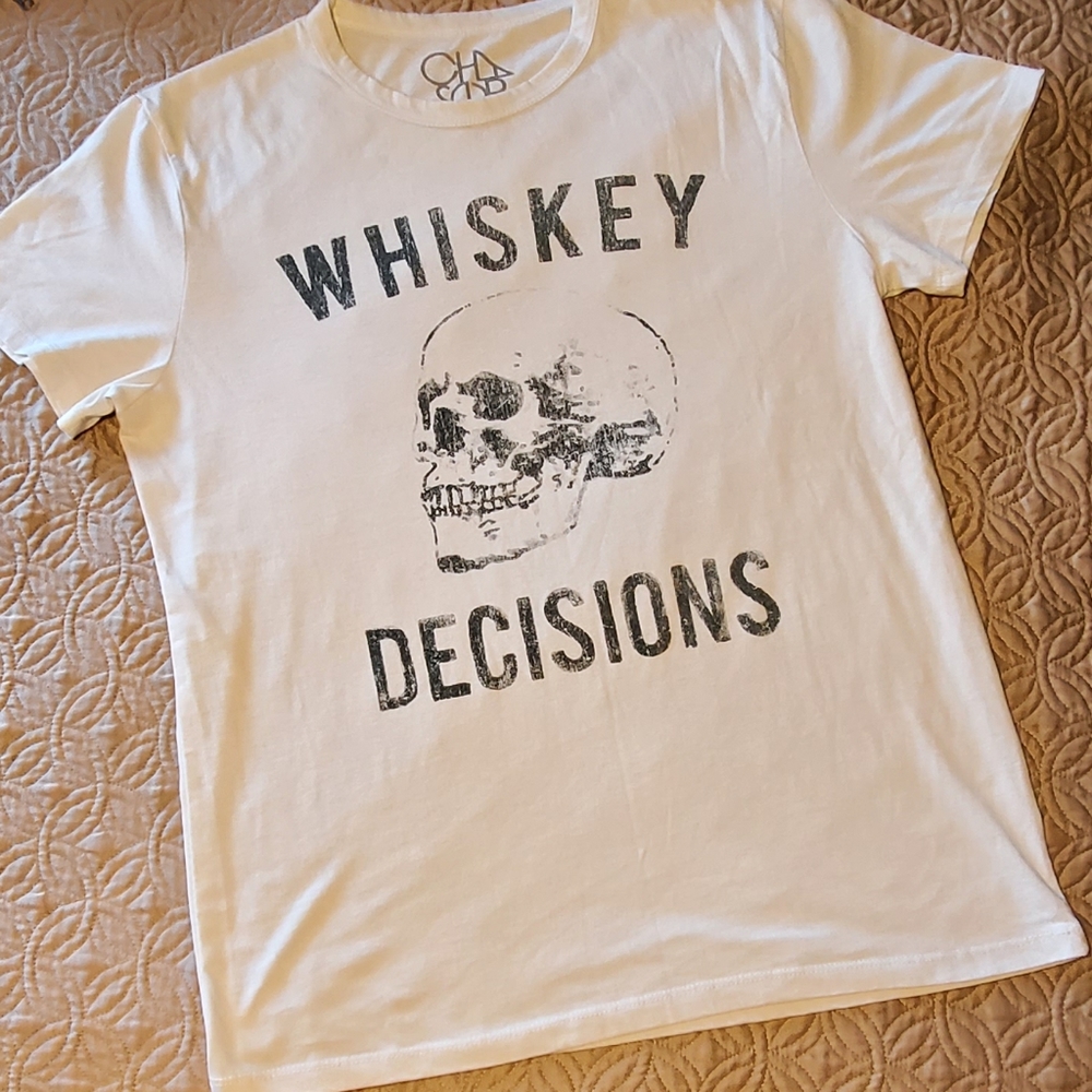Chaser Whiskey Decisions Skull t-shirt